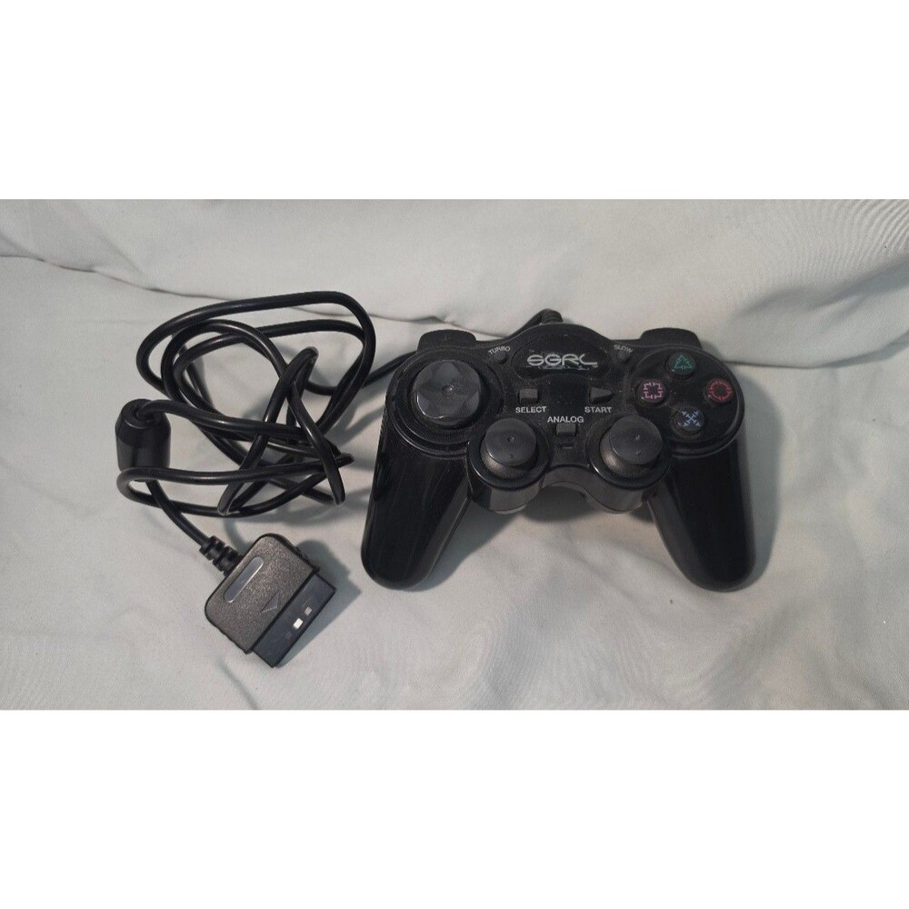 EGRC Wired PS2 Controller Dual Analog Turbo Slow Gamepad (PlayStation 2, 2000s)
